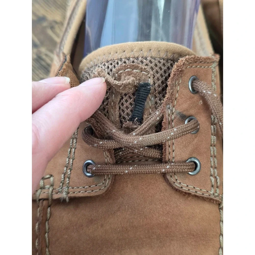 Clarks Men's Boat Shoes Size 9 M Brown Leather Slip On‎ Lace Up Comfort Loafers